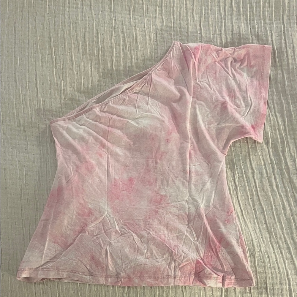 Chanel Pink Tie-Dye Off-Shoulder Women's Top - Picture 6 of 6